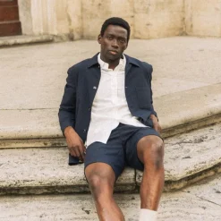 Mos Mosh Gallery Conor Seer Check Jacket Navy