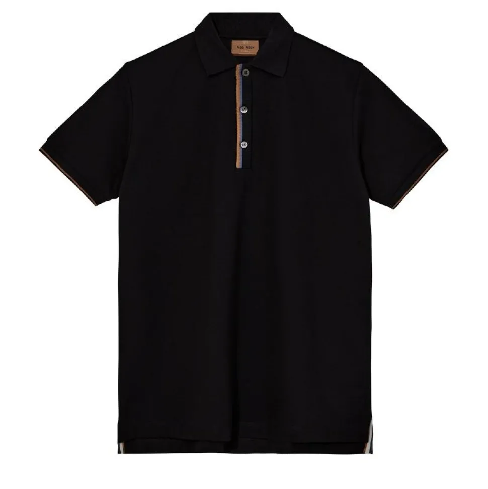 Mos Mosh Gallery Harvey Polo SS Tee Black