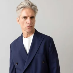 Mos Mosh Gallery Lui Dynamic Luxe Double-Breasted Blazer Navy