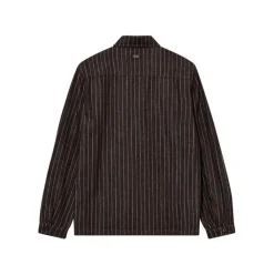 Mos Mosh Gallery Matteo Brown Stripe Overshirt Chocolate