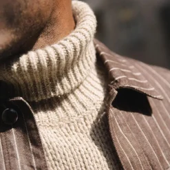 Mos Mosh Gallery Matteo Brown Stripe Overshirt Chocolate