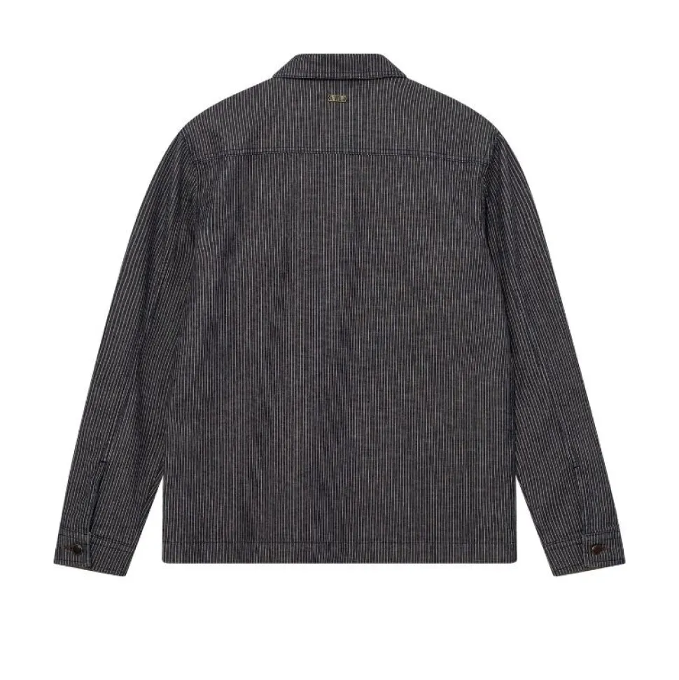 Mos Mosh Gallery Matteo Stripe Overshirt Blue