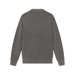 Mos Mosh Gallery Royce Zip Polo Knit Light Grey