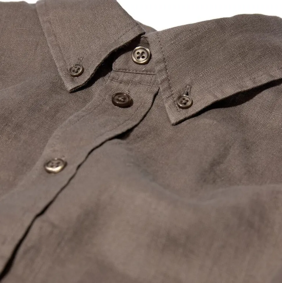 Mos Mosh Gallery Theo Linen Shirt Chocolate Chip