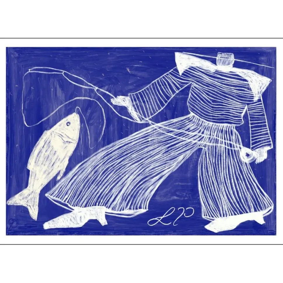 Poster & Frame Sam Fishing 50x70 cm