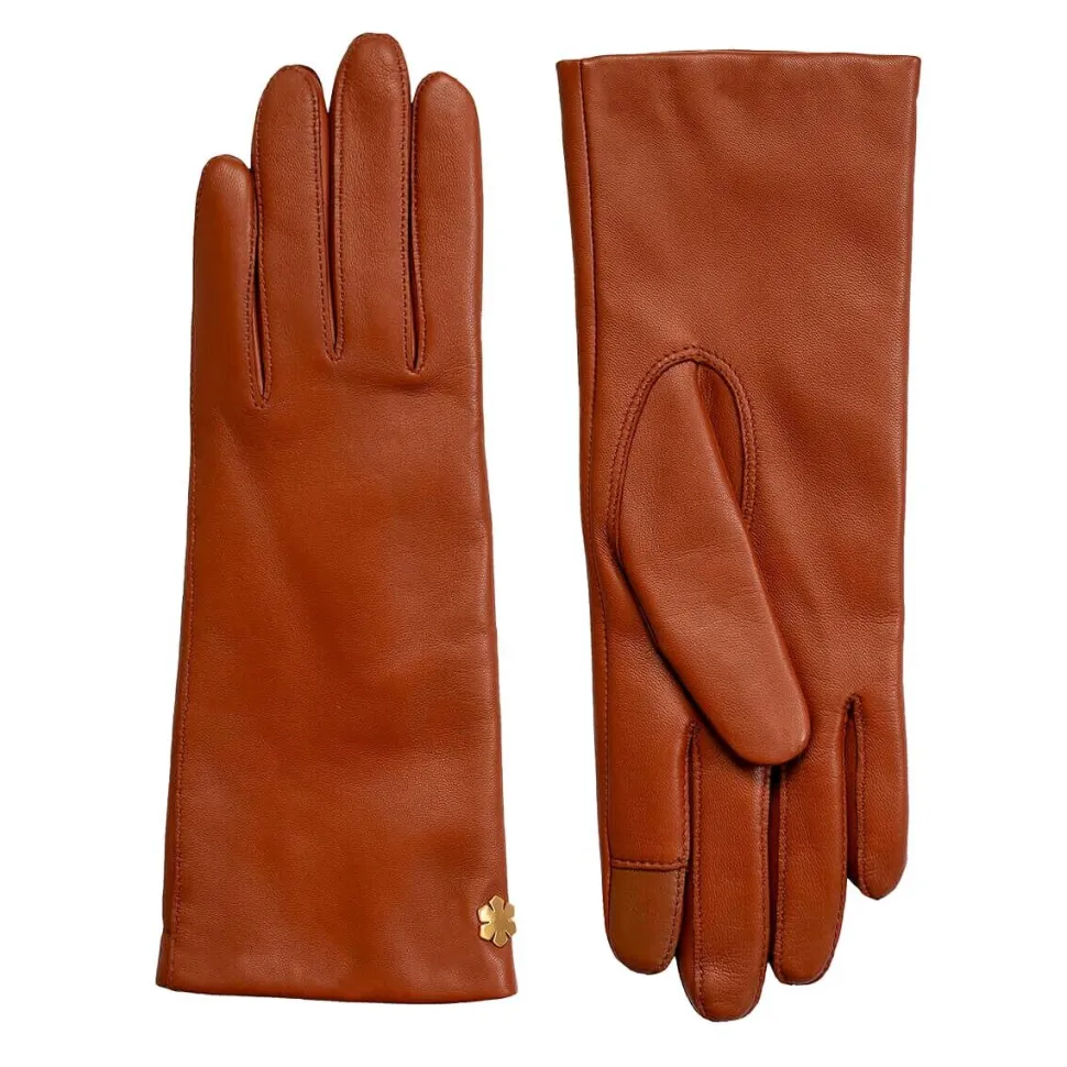 RHANDERS Anna Leather Gloves Cognac