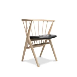 Sibast Furniture No 8 Chair Hvidolieret Eg Sort Saga Læder