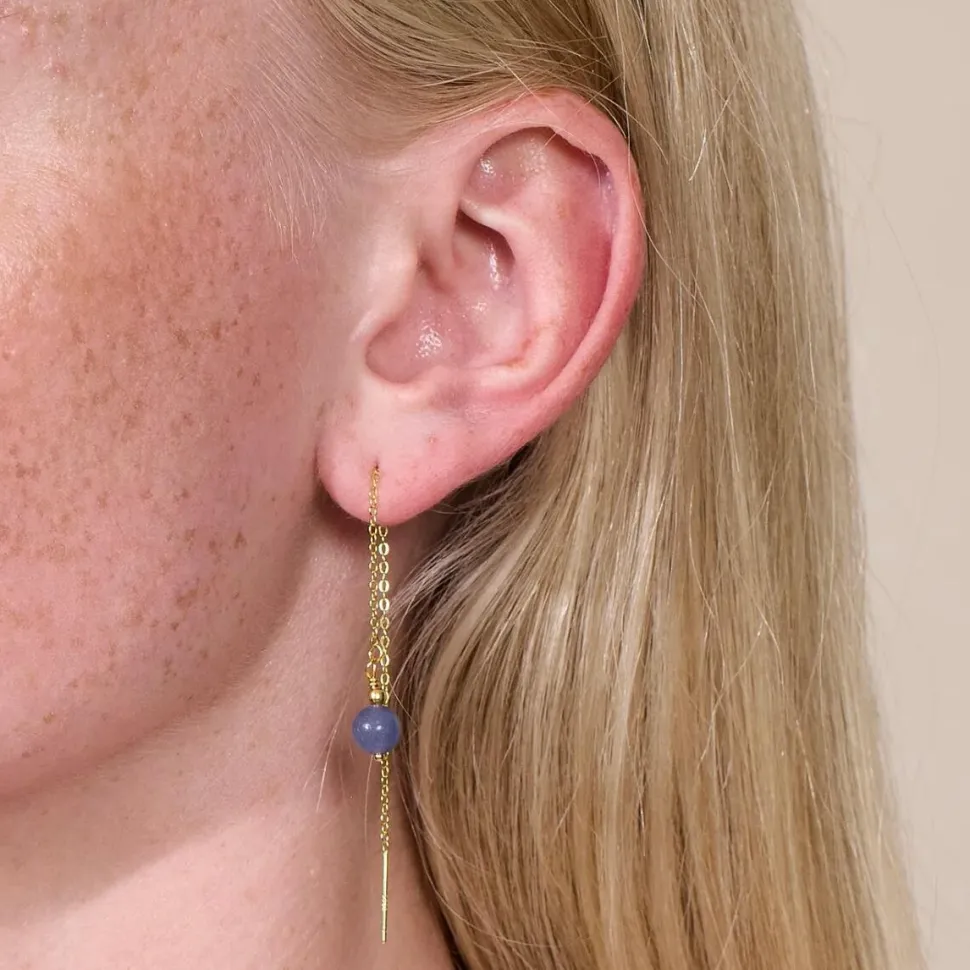 Soï Krystal Ella Øreringe Blå Jade