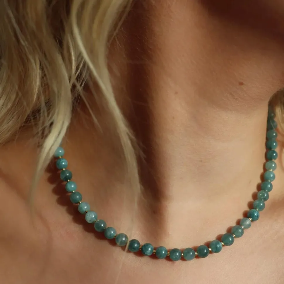 Soï Krystal Halskæde Aquamarin Jade