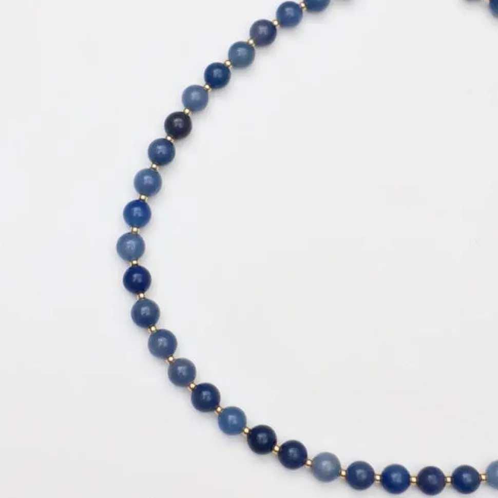 Soï Krystal Halskæde Blå Jade