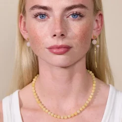 Soï Krystal Halskæde Gul Jade