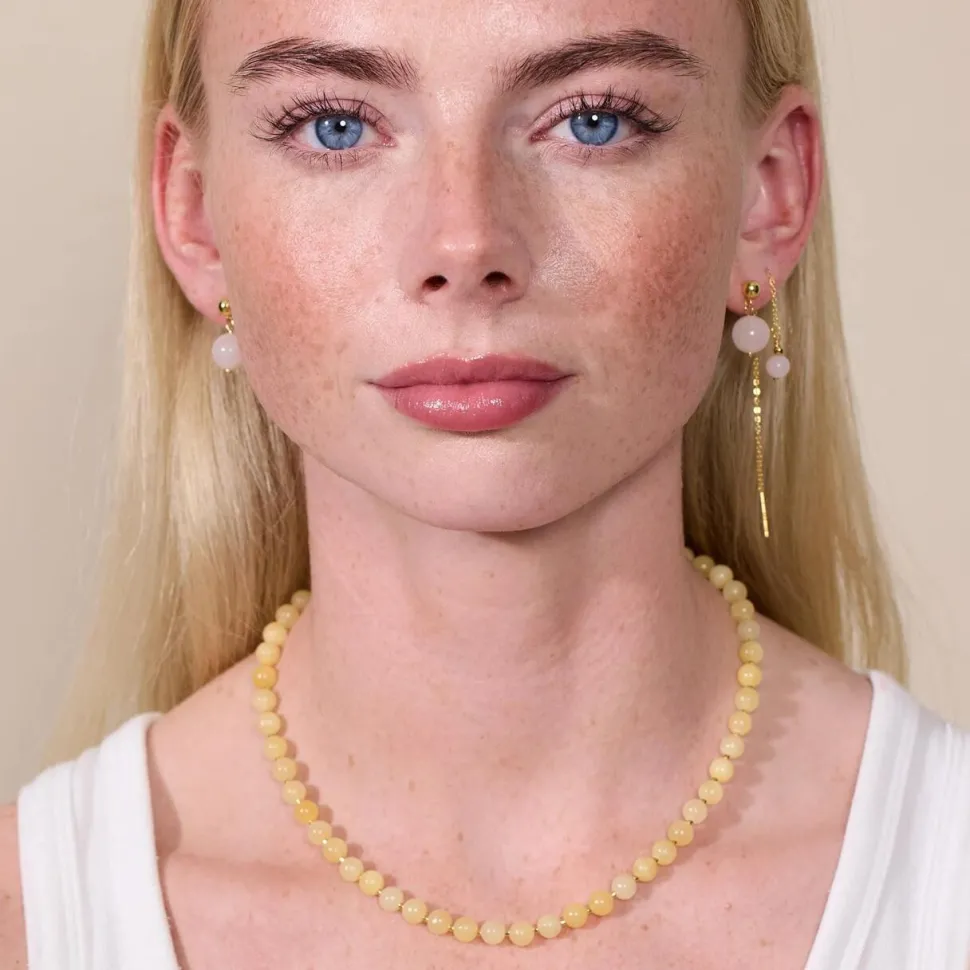 Soï Krystal Halskæde Gul Jade