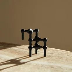 STOFF Nagel Candle Holder Set With 3 Black