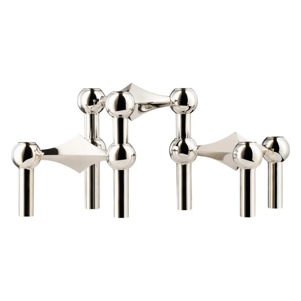 STOFF Nagel Candle Holder Set With 3 Chrome