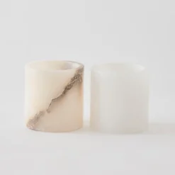 Tell Me More Alabaster Candle Holder Small