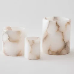 Tell Me More Alabaster Candle Holder Small