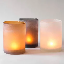 Tell Me More Frost Candleholder Large Brown