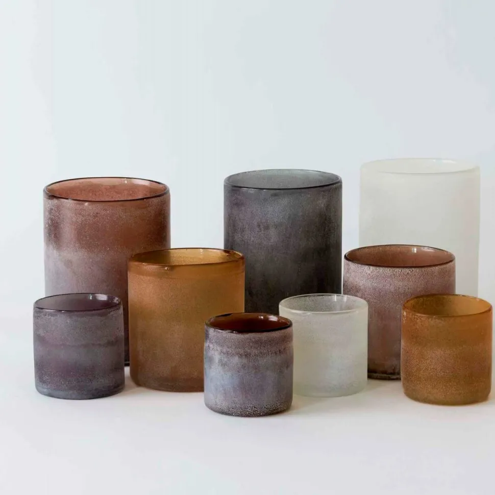 Tell Me More Frost Candleholder Large Brown