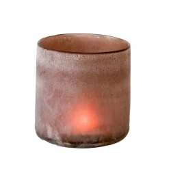 Tell Me More Frost Candleholder Medium Brown