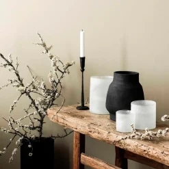 Tell Me More Frost Candleholder Large White