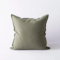 Tell Me More Linen Cushion Olive 50x50 cm