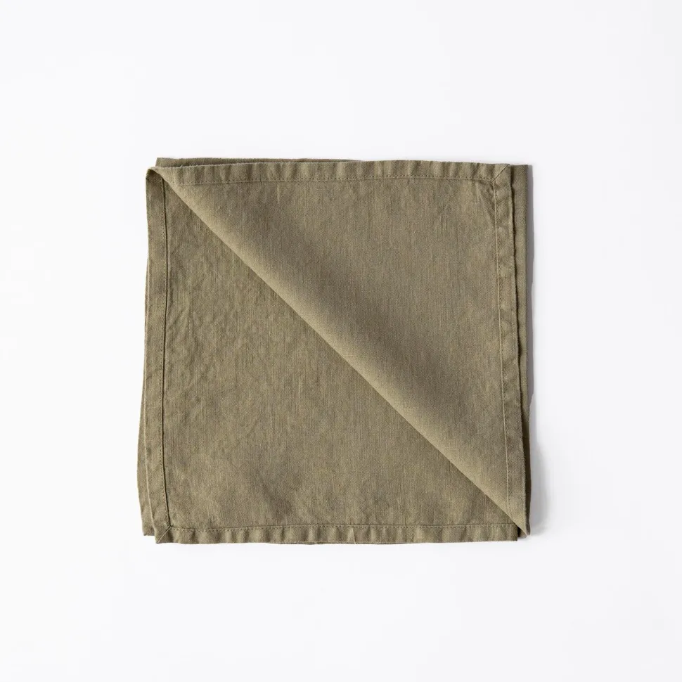 Tell Me More Linen Napkin Olive