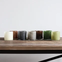 Tell Me More Lyric Candleholder Small Brown