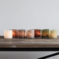 Tell Me More Lyric Candleholder Small Brown