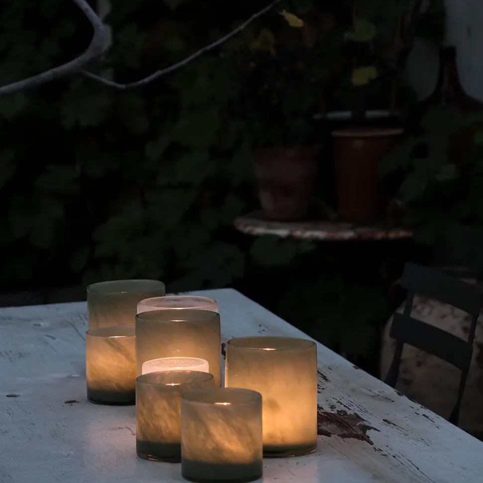 Tell Me More Lyric Candleholder Small Linen