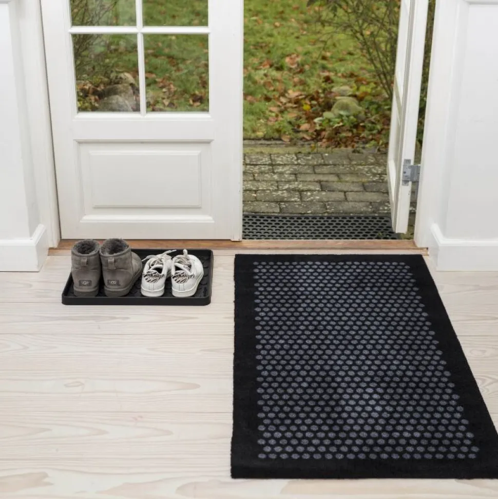 Tica Copenhagen Dot Smudsmåtte Sort/Grå 67x120 cm