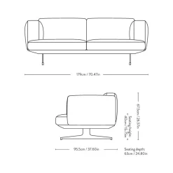 &Tradition Inland AV22 Sofa Sort Læder