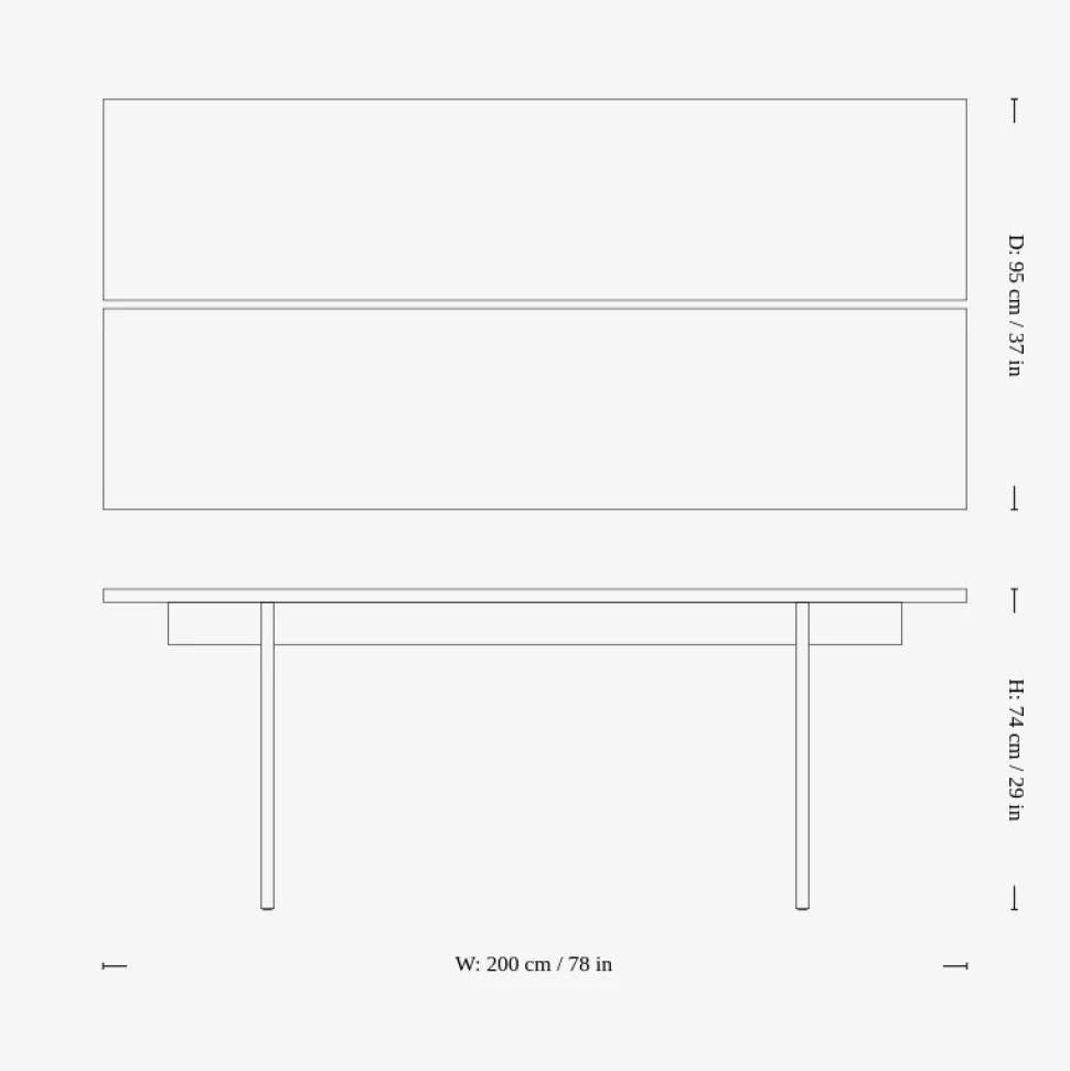 &Tradition ITA OS1 Dining Table Dark Stained Oak