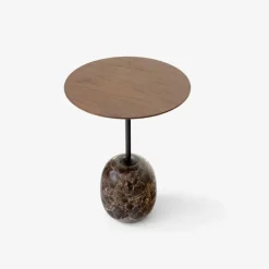 &Tradition LN8 Lato Bord Warm Black/Valnød Ø40 cm