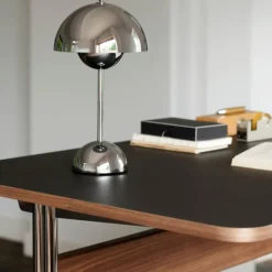 &Tradition Pavilion AV16 Iron Linoleum Walnut Chrome Base