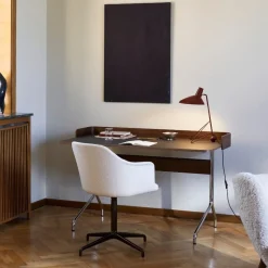 &Tradition Pavilion AV17 Iron Linoleum Walnut Chrome Base