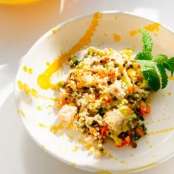 Val Pottery Festive Fusilli Bowl Yellow Blob