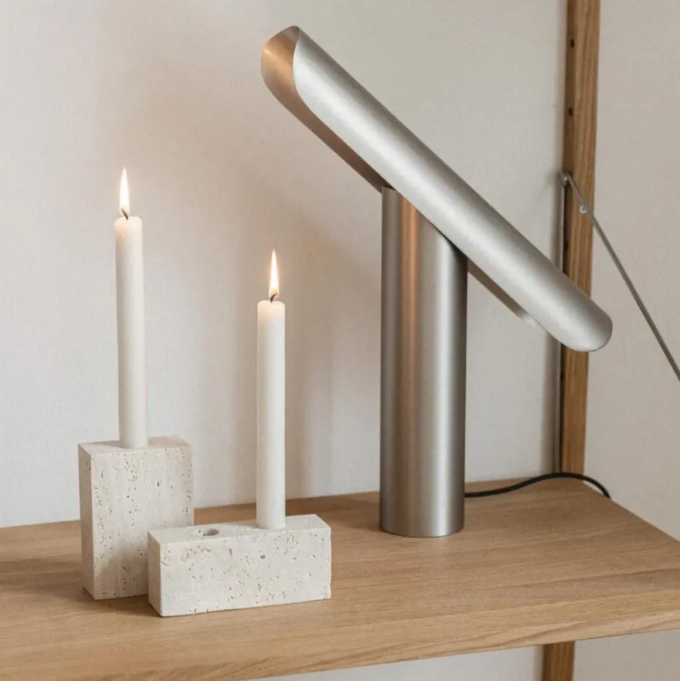 Wabi Sabi Nordic Epode Lysestage (2) Travertin