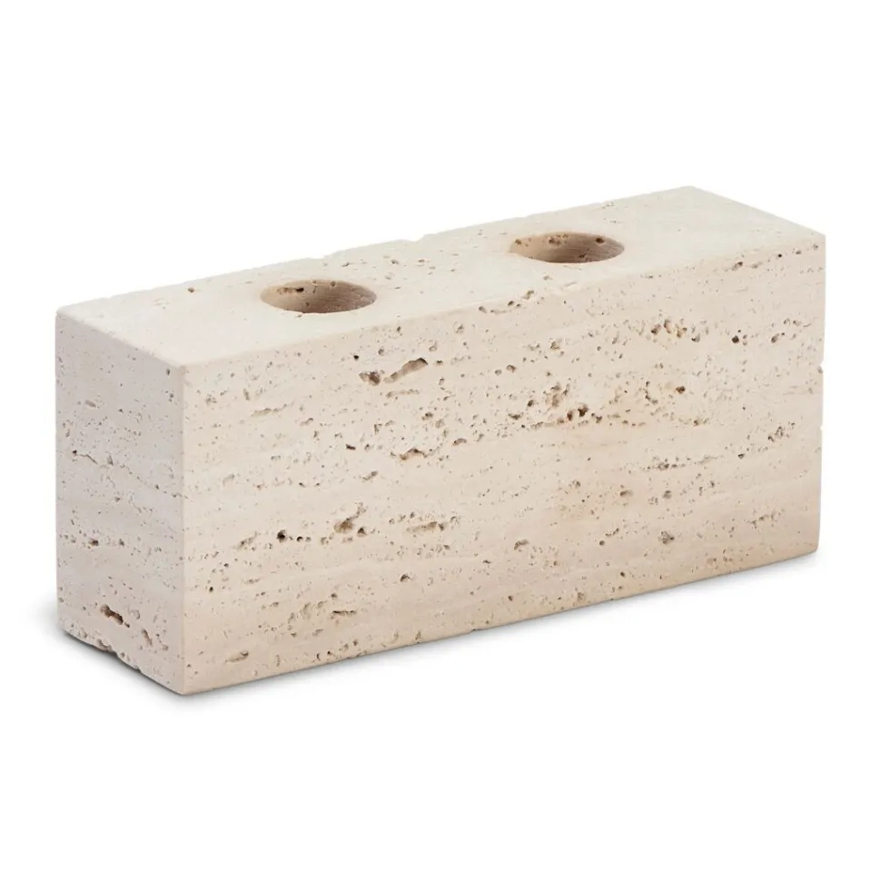 Wabi Sabi Nordic Epode Lysestage (2) Travertin