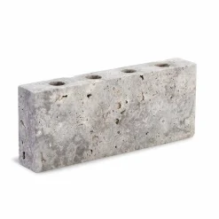 Wabi Sabi Nordic Epode Lysestage (4) Travertin Silver