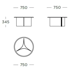 Wendelbo Arc Sofabord Medium Sort