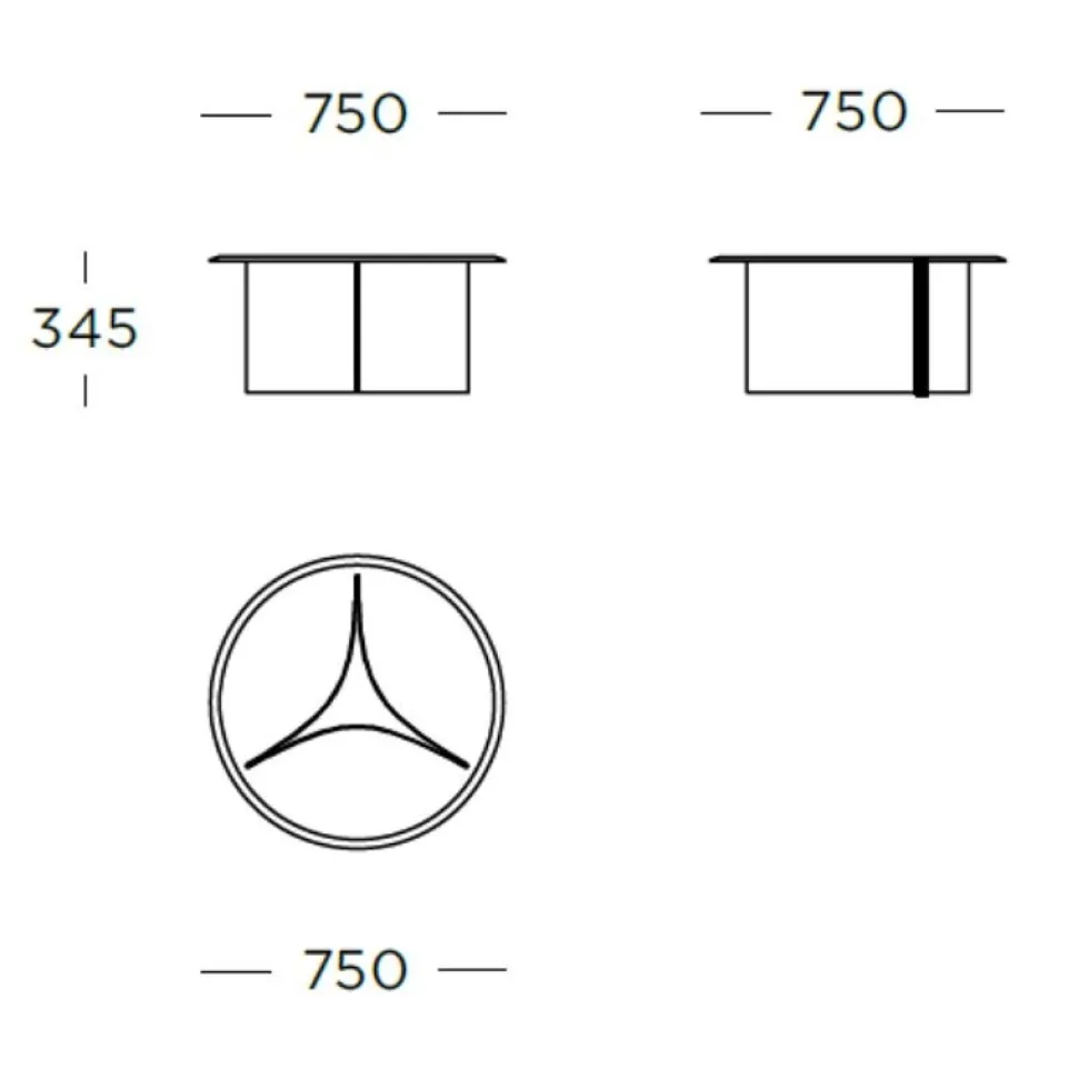 Wendelbo Arc Sofabord Medium Bronze