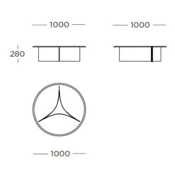 Wendelbo Arc Sofabord Stor Sort