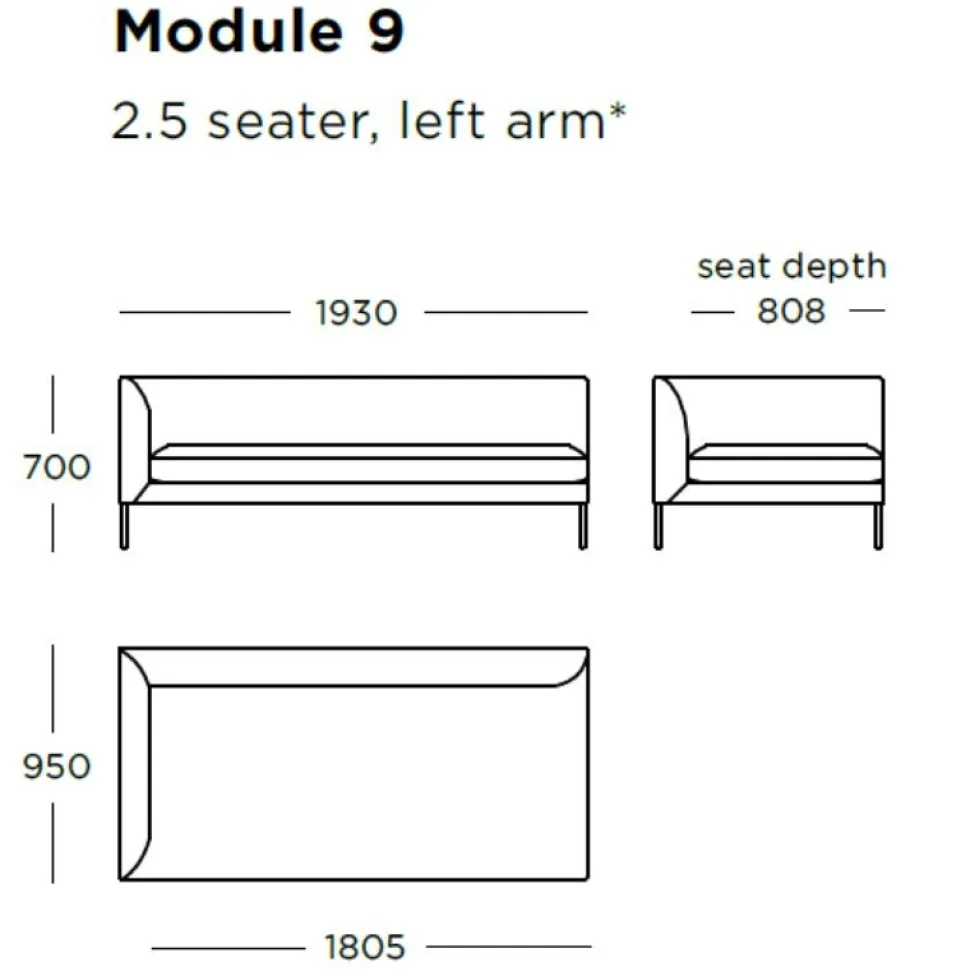 Wendelbo Blade Sofa Sasso col. 10