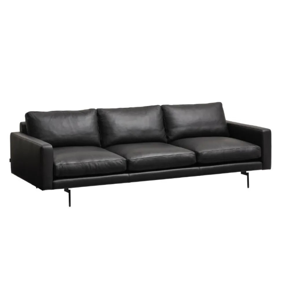 Wendelbo Edge V1 3-Pers. Sofa Sort Faith Læder