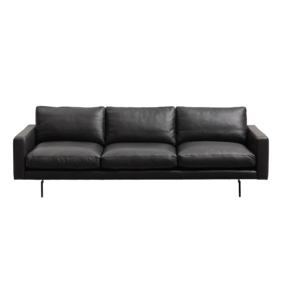 Wendelbo Edge V1 3-Pers. Sofa Sort Faith Læder