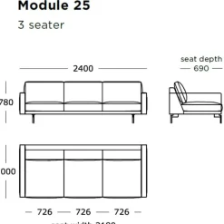 Wendelbo Edge V1 3-Pers. Sofa Brun Faith Læder