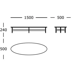 Wendelbo Floema Oval Sofabord Grå