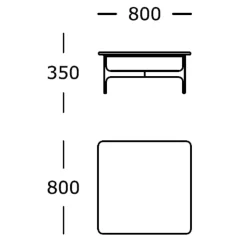 Wendelbo Floema Square Sofabord Sort