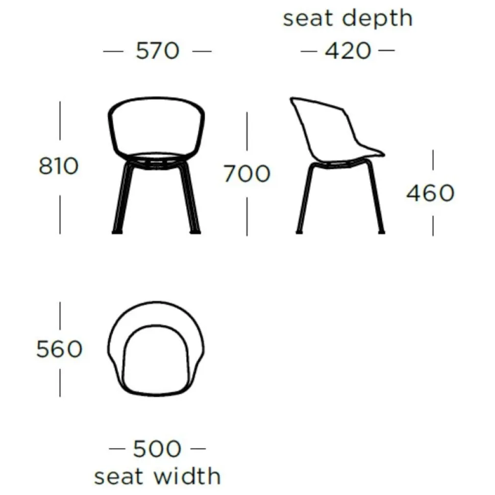 Wendelbo Mono V2 Spisebordsstol Hvid