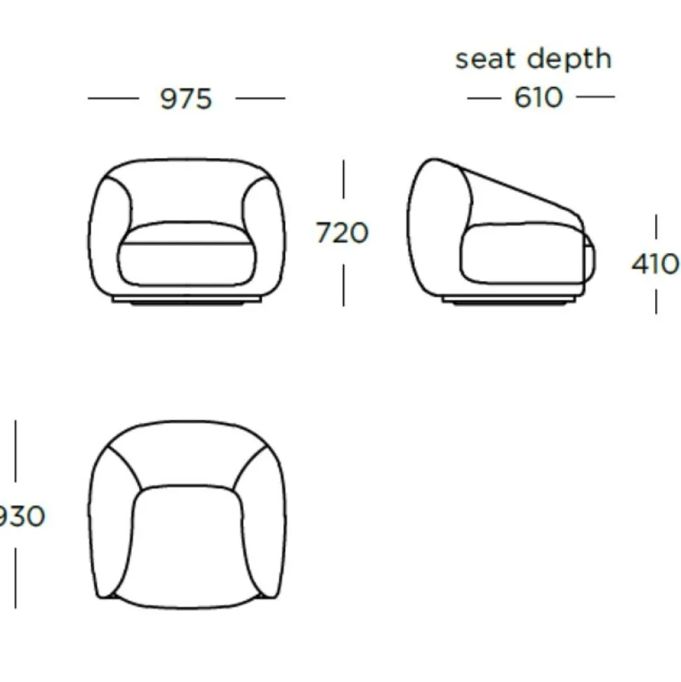 Wendelbo Montholon Loungestol Bosa Col. 04
